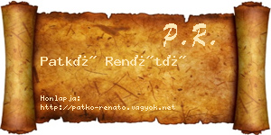 Patkó Renátó névjegykártya