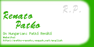 renato patko business card
