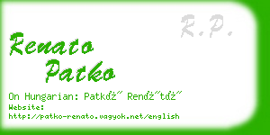 renato patko business card